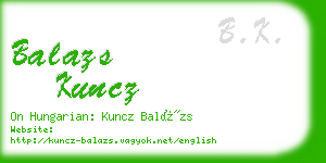 balazs kuncz business card